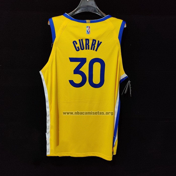 Camiseta Golden State Warriors Stephen Curry NO 30 Statement Autentico 2022 Oro